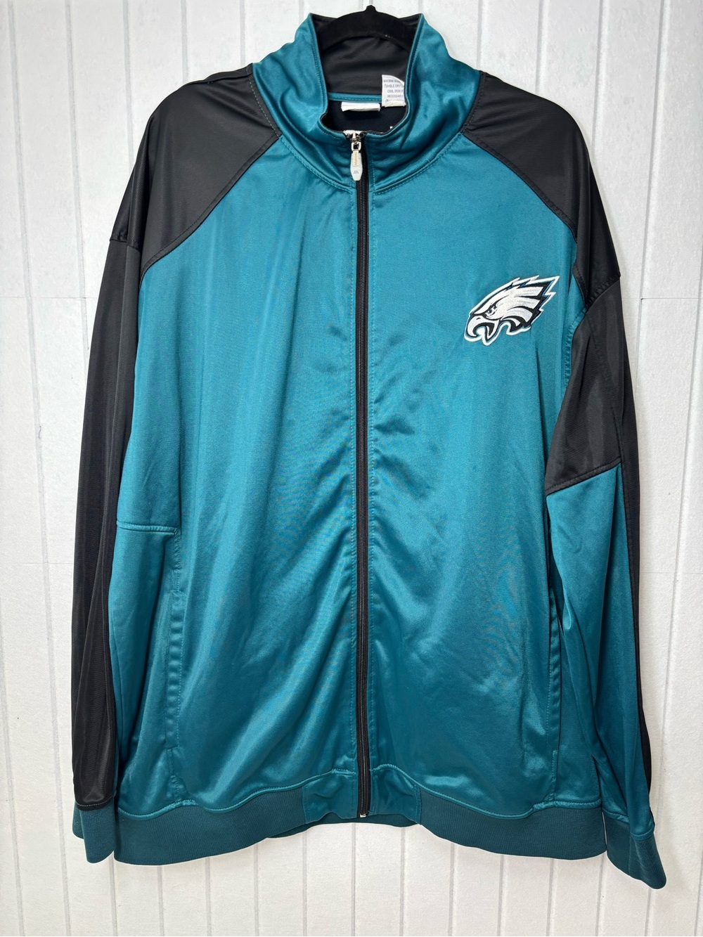 Majestic Philadelphia Eagles Embroider Teal and Black Full-Zip Jacket size 4XL